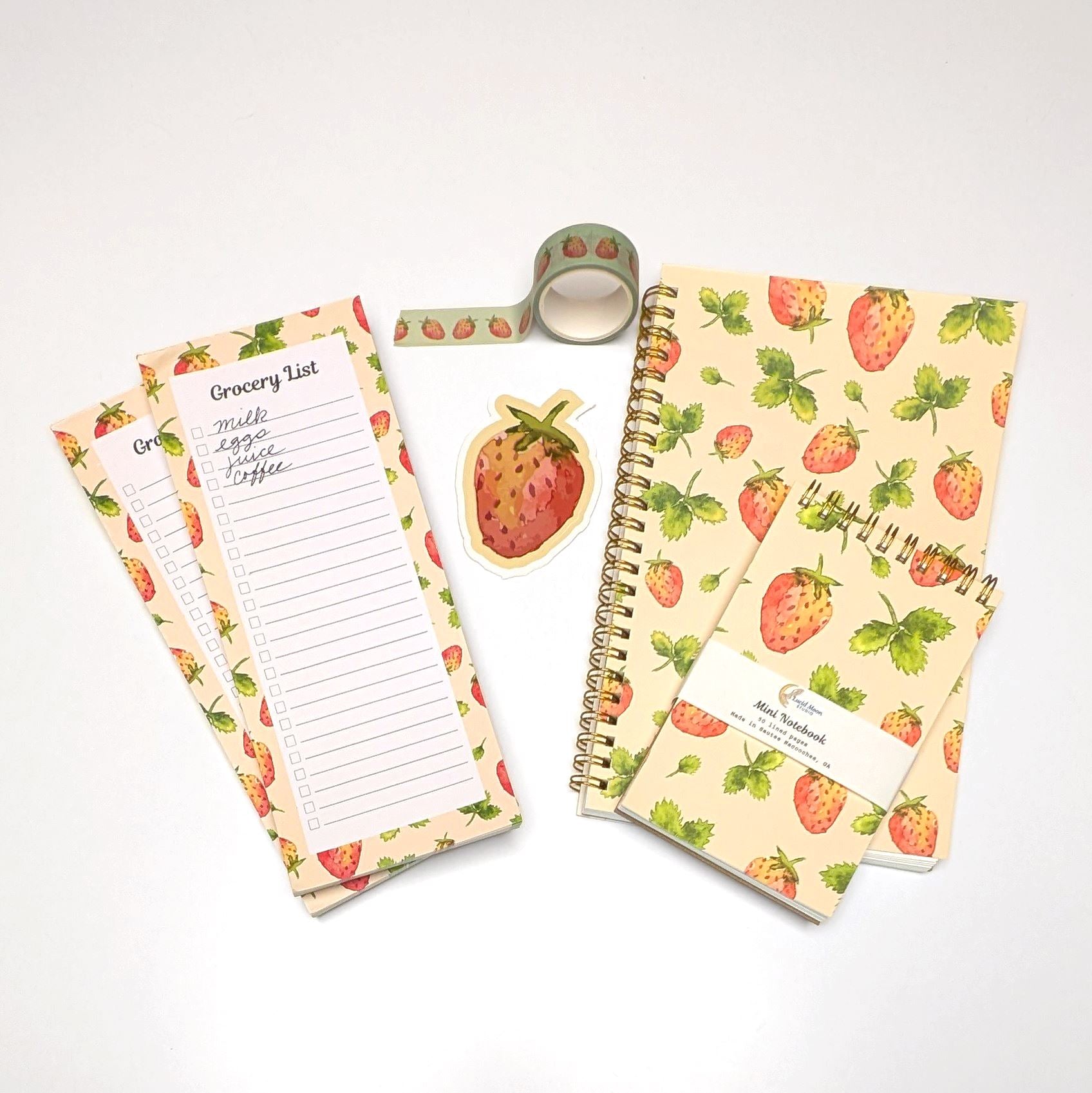 Strawberry Fields Gift Bundle Notebooks Lucid Moon Studio 