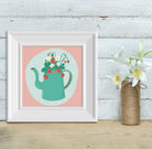 Strawberry Teapot 8" x 8" Art Print Art Print Lucid Moon Studio 