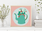 Strawberry Teapot 8" x 8" Art Print Art Print Lucid Moon Studio 