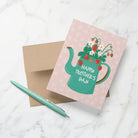 Strawberry Teapot Mother's Day Greeting Card Greeting Cards Lucid Moon Studio 