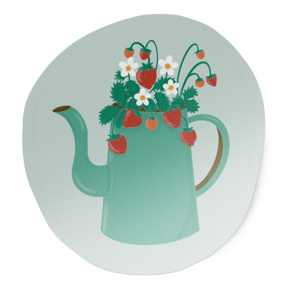 Strawberry Teapot Vinyl Sticker stickers Lucid Moon Studio 