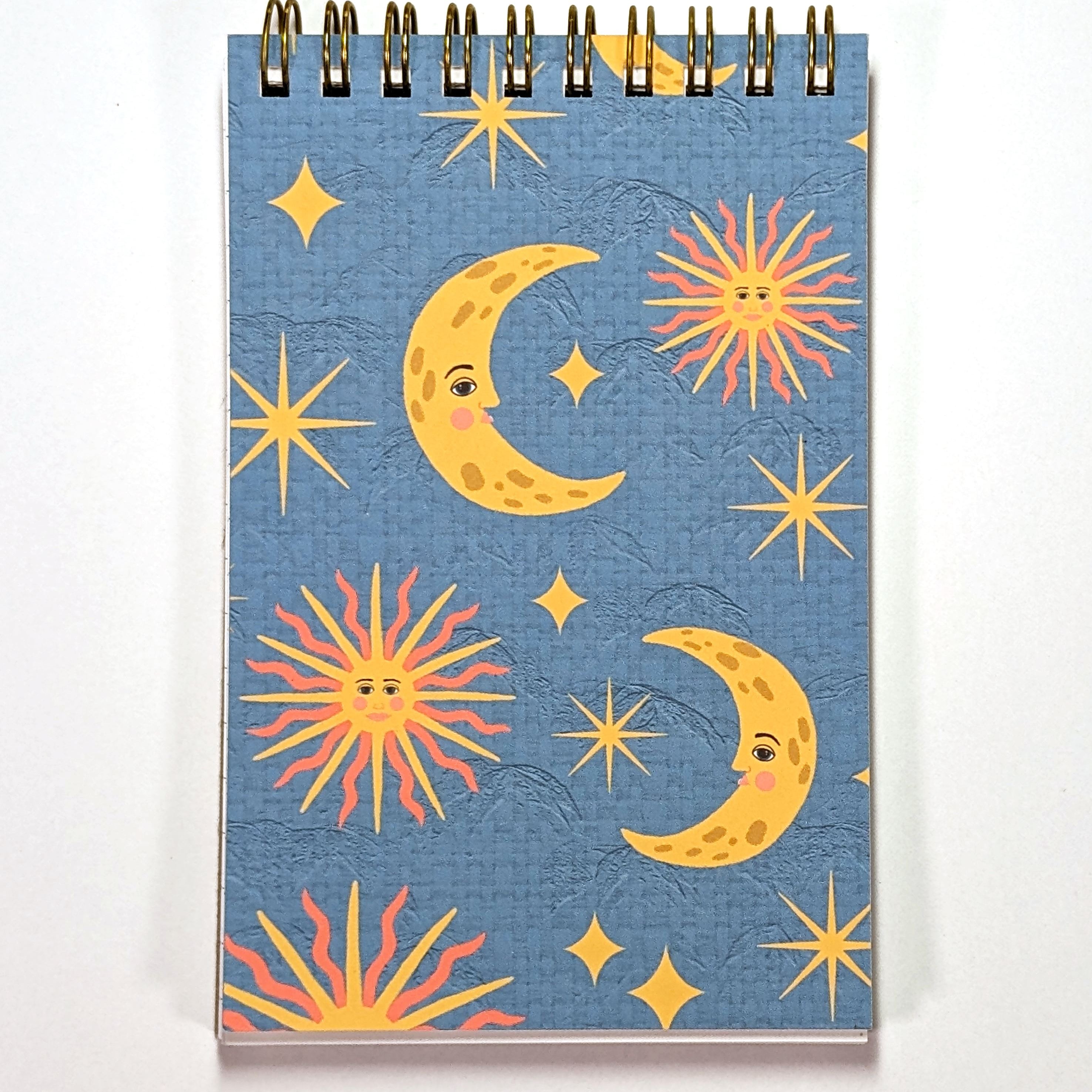 Sun & Moon Top Spiral Jotter Pocket Notebook Notebooks Lucid Moon Studio 