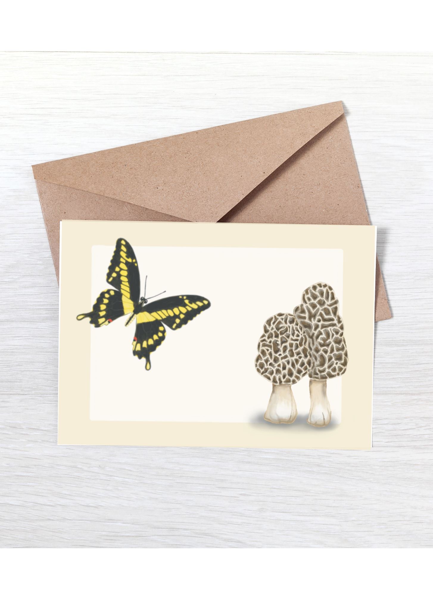 Swallowtail and Morel Mushrooms | Boxed Mini Cards (8) Greeting Cards Lucid Moon Studio 