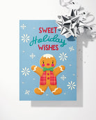 Sweet Holiday Wishes Gingerbread Greeting Card Greeting Cards Lucid Moon Studio LLC 