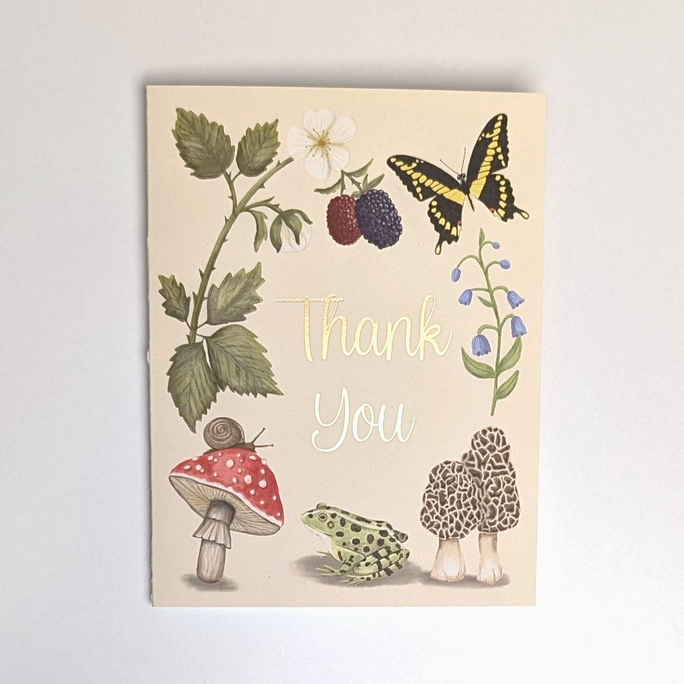 Thank You Gold Foil Greeting Card Greeting Cards Lucid Moon Studio 