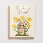 Thinking of You Bunny in Daffodils Card Greeting Cards Lucid Moon Studio 