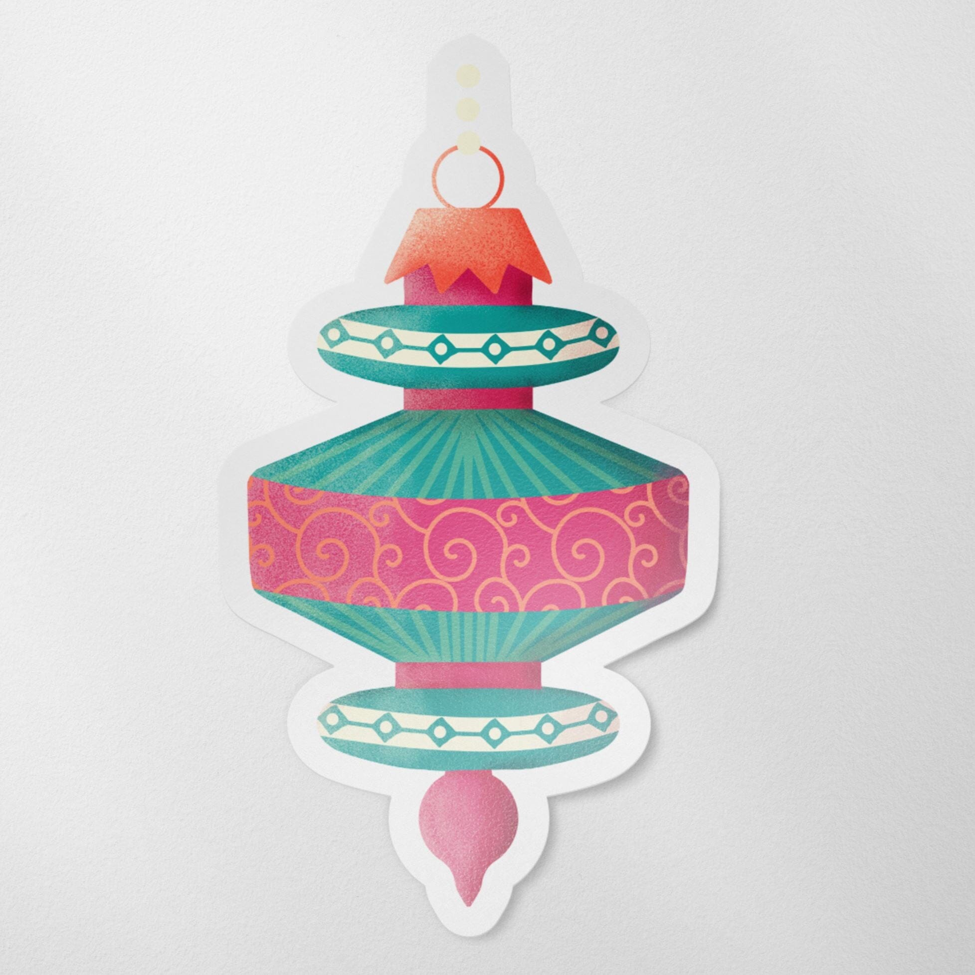 Vintage Xmas Ornament Matte Vinyl Sticker stickers Lucid Moon Studio 