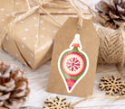 Vintage Xmas Red & Green Ornament Matte Vinyl Sticker stickers Lucid Moon Studio 