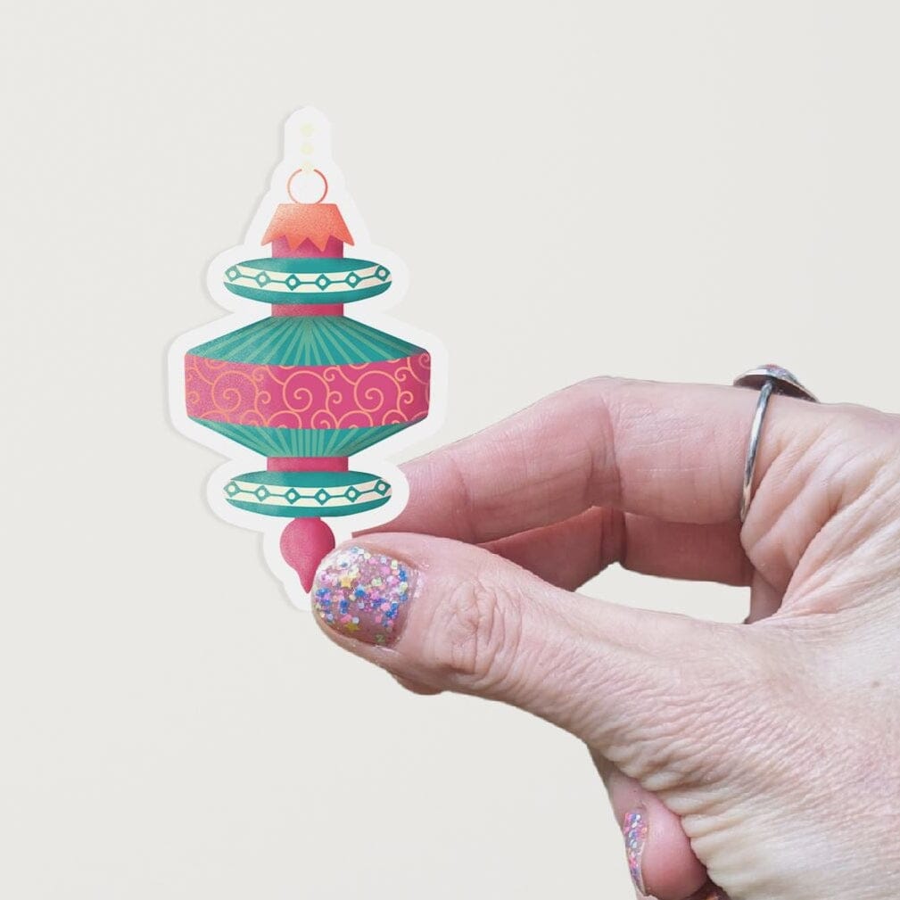 Vintage Xmas Ornament Matte Vinyl Sticker stickers Lucid Moon Studio 