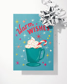 Warm Wishes Hot Cocoa Holiday Greeting Card Greeting Cards Lucid Moon Studio LLC 