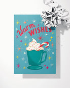 Warm Wishes Hot Cocoa Holiday Greeting Card Greeting Cards Lucid Moon Studio LLC 