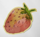 Watercolor Strawberry Glossy Vinyl Waterproof Sticker stickers Lucid Moon Studio 