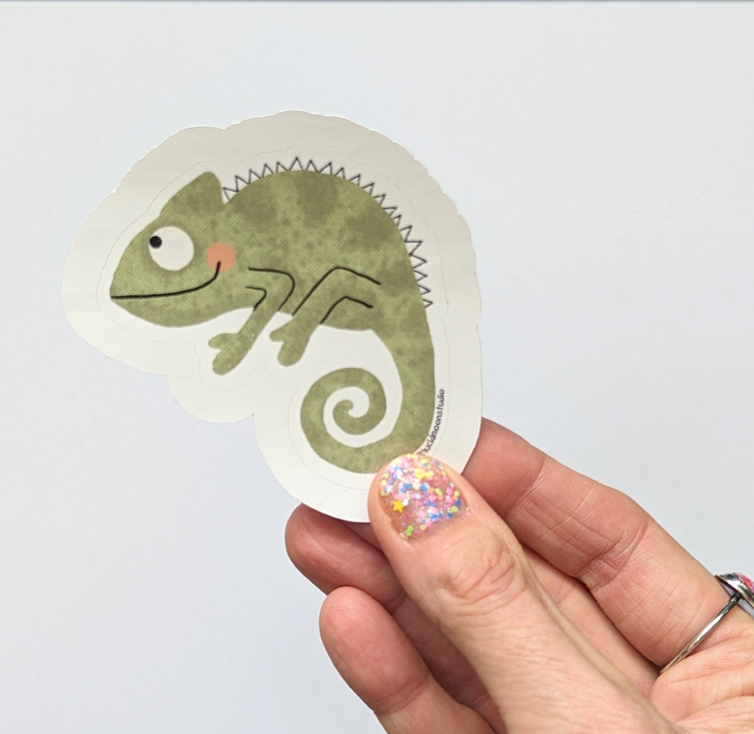 Wild Adventures Chameleon Glossy Vinyl Waterproof Sticker stickers Lucid Moon Studio 