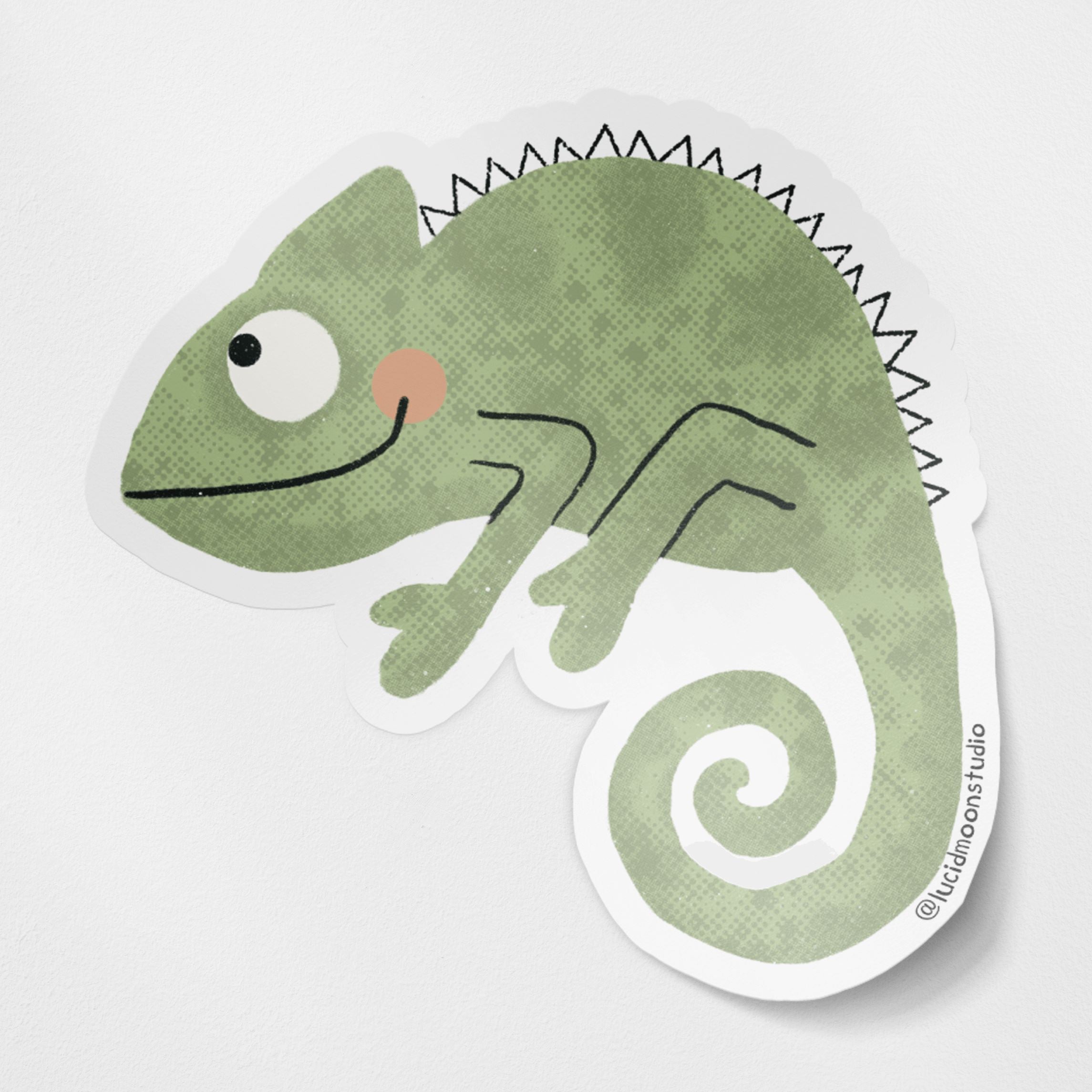 Wild Adventures Chameleon Glossy Vinyl Waterproof Sticker stickers Lucid Moon Studio 