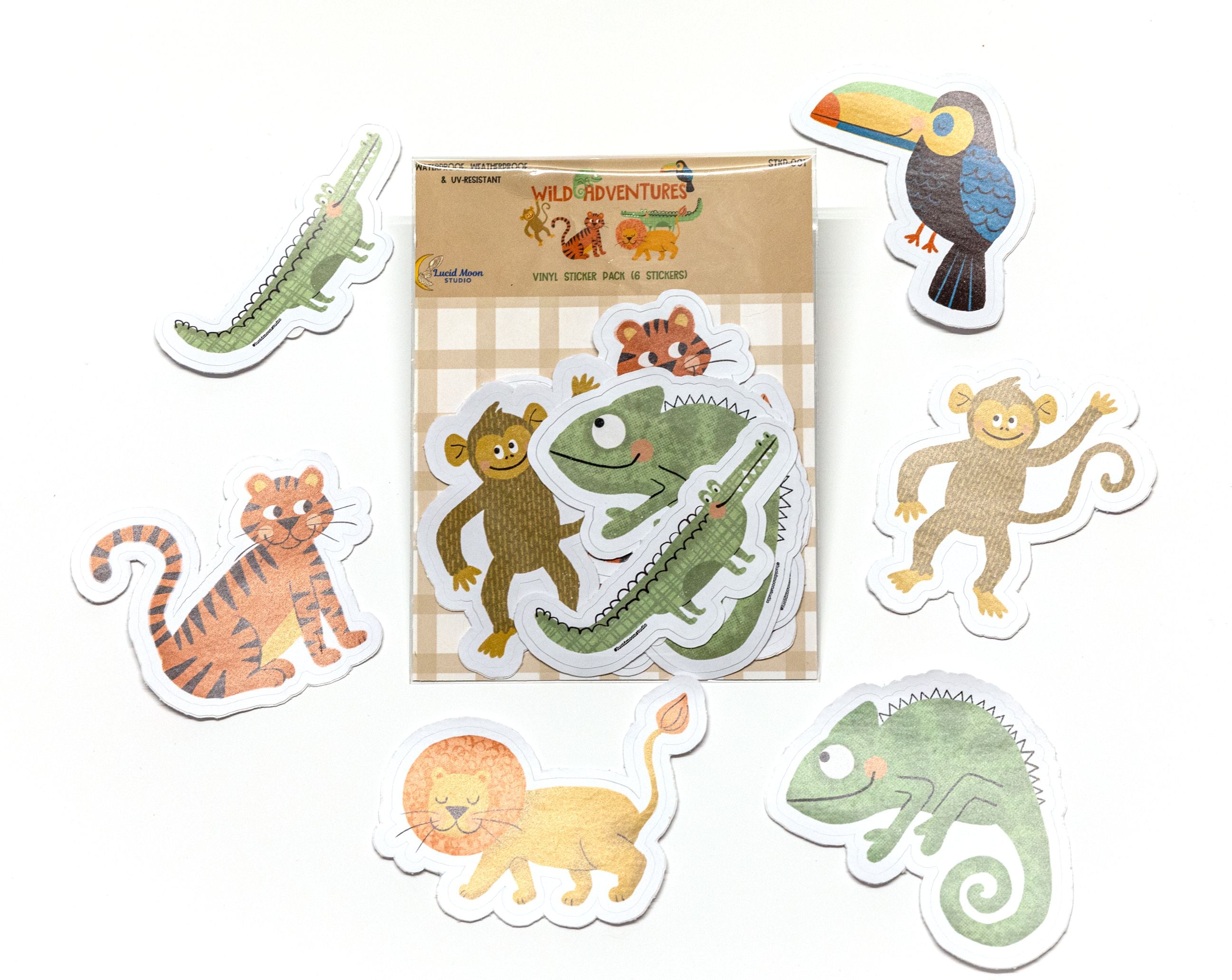 Wild Adventures Sticker Pack - 6 Stickers stickers Lucid Moon Studio 
