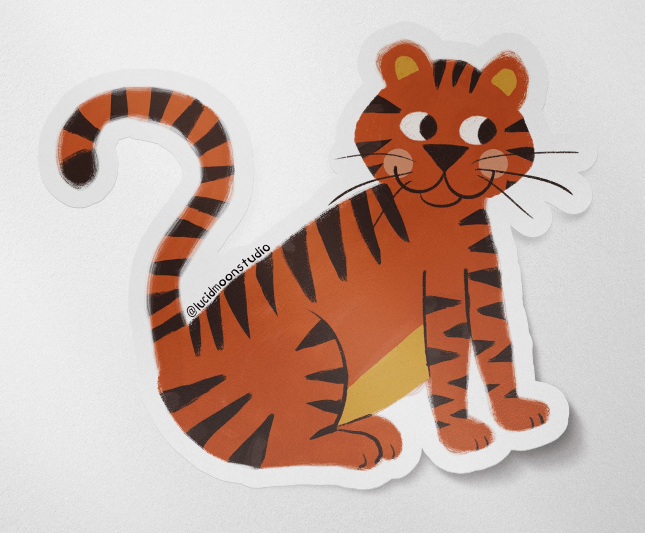 Wild Adventures Tiger Glossy Vinyl Waterproof Sticker stickers Lucid Moon Studio 